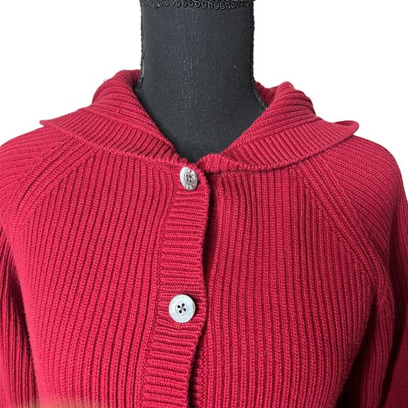 Ralph Lauren Women's Red Hood Knit‎ 100% Cotton Sweater Sz Small - Picture 2 of 6